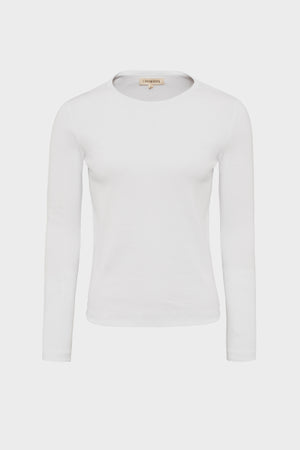 Cotton Long Sleeve Tee | White