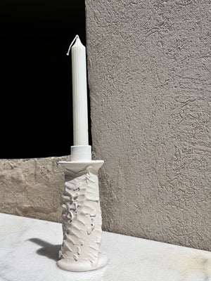 MARRAKECH SMALL PINCHED CANDLESTICK | WHITE