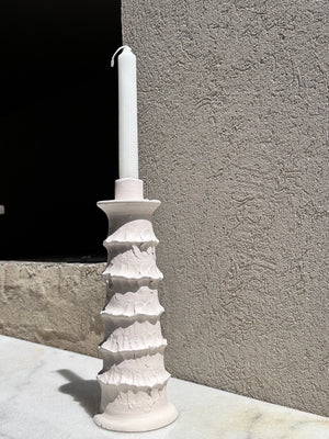 MARRAKECH BIG PINCHED CANDLESTICK | WHITE
