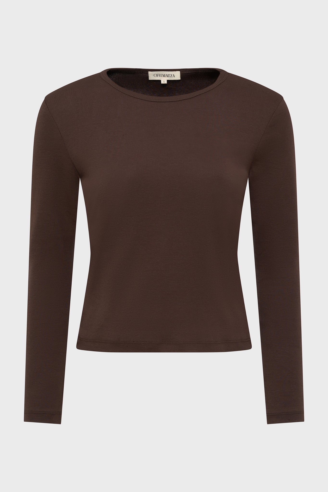 Cotton Long Sleeve Tee | Espresso