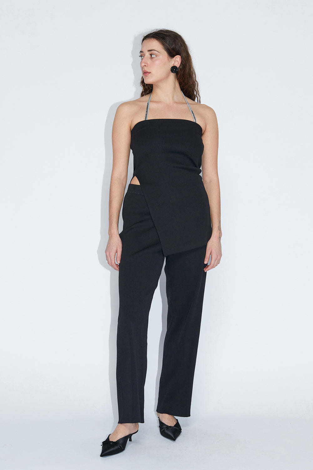 ALEX ANDRA PINTO RIB TOP | Black