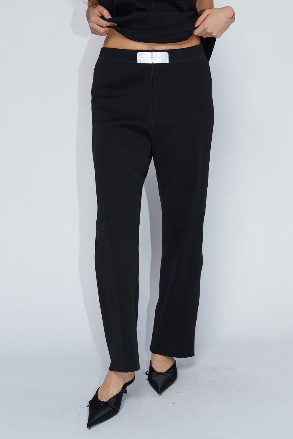 ALEX ANDRA PINTO RIB PANTS| Black