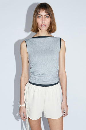 ALEX ANDRA PINTO BACK TIES TOP \  Grey melange
