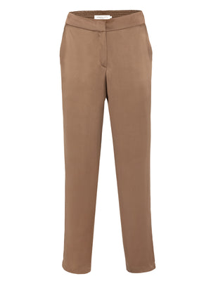 Tomer Mid waist Pants in Silk |  Coffee