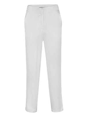 Tomer Mid waist Pants in Silk | Pearl White