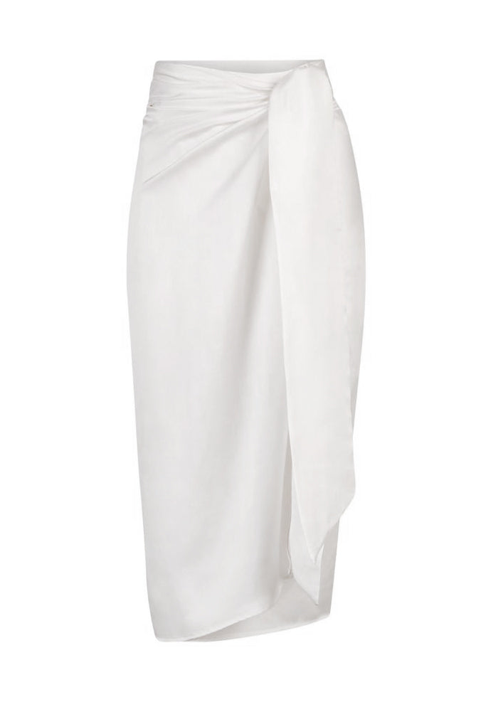Karen Skirt in Silk | Pearl White