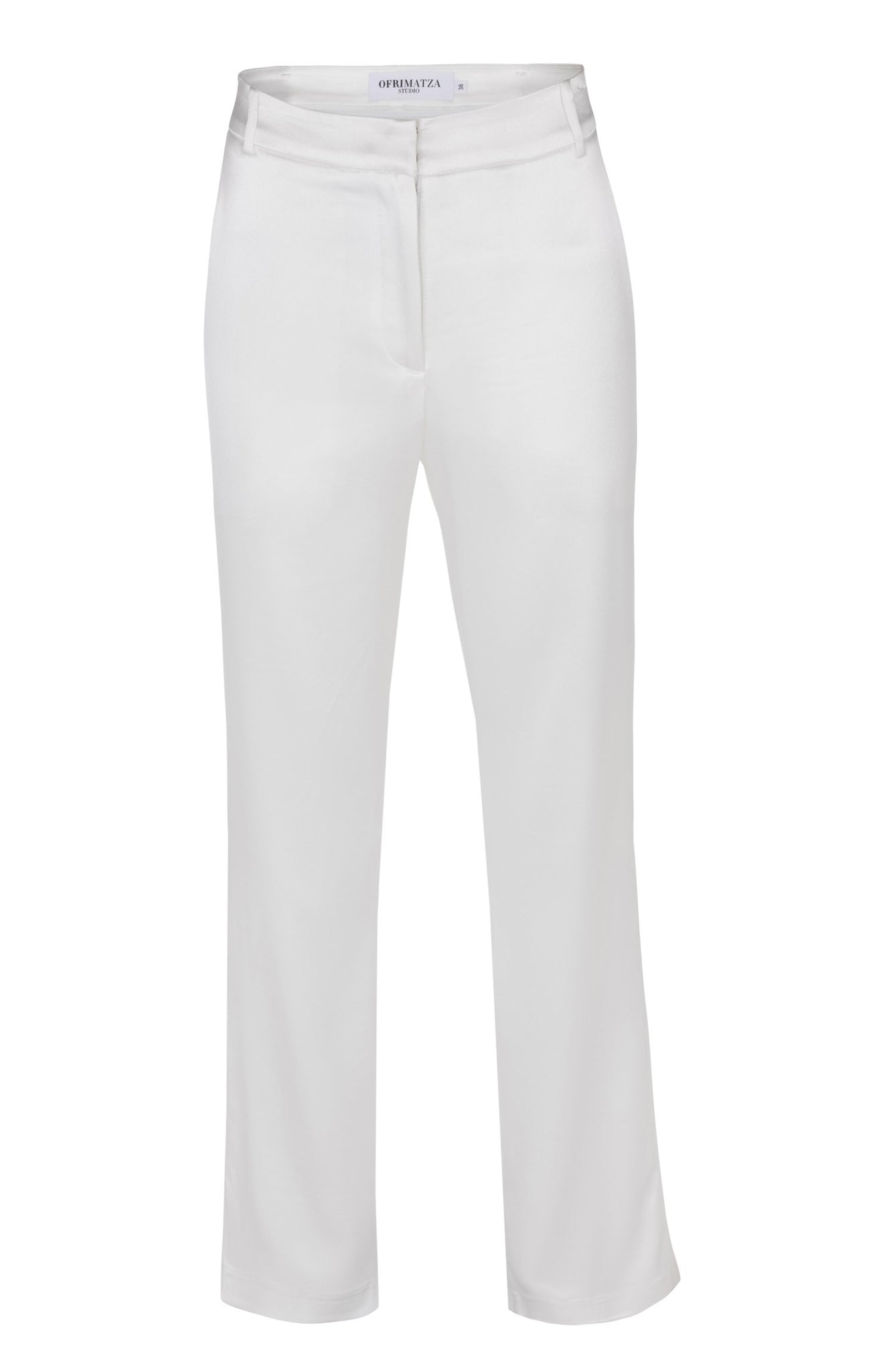 MATZA Tailored Pants in Satin | Pearl White
