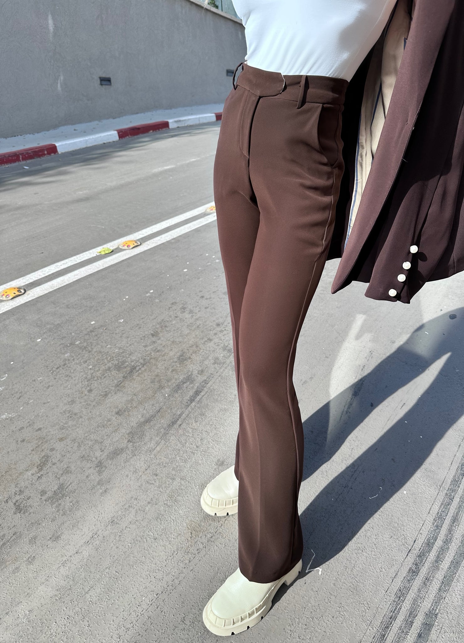 RUBI Tailored High waist Pants | Chocolate