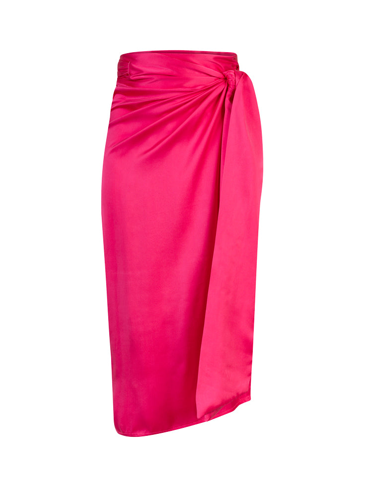 Karen Skirt in Silk | Fuchsia
